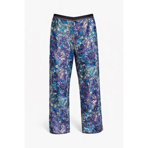 Dries Van Noten Abstract Silk Pants Acid Marble Print